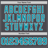 Custom Steel Gray Teal-White Authentic Basketball Jersey