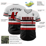 Custom White Red-Black Block Stripes Lines Washington Style Authentic Baseball Jersey