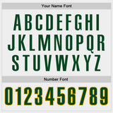 Custom White Green-Gold Block Stripes Lines Oakland Style Authentic Baseball Jersey