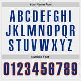 Custom White Royal-Orange Block Stripes Lines New York Style Authentic Baseball Jersey