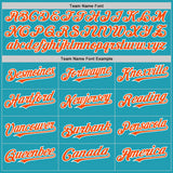 Custom Teal Orange-White Mesh Authentic Throwback Baseball Jersey