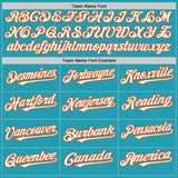 Custom Teal White-Orange Mesh Authentic Throwback Baseball Jersey