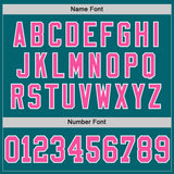 Custom Teal Pink-White Mesh Authentic Football Jersey