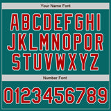 Custom Teal Red-White Authentic Baseball Jersey