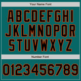 Custom Teal Black-Orange Authentic Baseball Jersey
