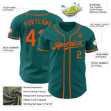 Custom Teal Orange Authentic Baseball Jersey