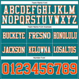 Custom Teal Orange-White Authentic Football Jersey