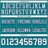Custom Teal White-Navy Authentic Football Jersey
