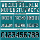Custom Teal Black-White Authentic Football Jersey