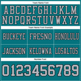 Custom Teal Gray-Black Authentic Football Jersey