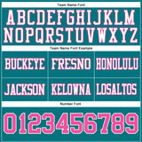 Custom Teal Pink-White Authentic Football Jersey