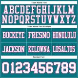 Custom Teal White-Pink Authentic Football Jersey