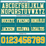 Custom Teal Gold-White Authentic Football Jersey