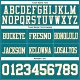 Custom Teal White-Old Gold Authentic Football Jersey