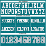 Custom Teal Gray-White Authentic Football Jersey
