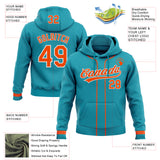 Custom Stitched Teal Orange-White Baseball Pullover Sweatshirt Hoodie