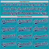 Custom Stitched Teal Navy-White Baseball Pullover Sweatshirt Hoodie