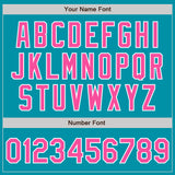 Custom Stitched Teal Pink-White Baseball Pullover Sweatshirt Hoodie