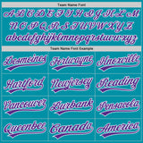 Custom Stitched Teal Purple-White Baseball Pullover Sweatshirt Hoodie