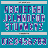 Custom Stitched Teal Purple-White Baseball Pullover Sweatshirt Hoodie