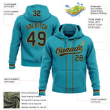 Custom Stitched Teal Black-Old Gold Baseball Pullover Sweatshirt Hoodie