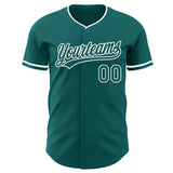 Custom Teal-White Authentic Baseball Jersey
