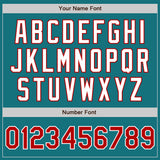 Custom Teal Red-White Authentic Baseball Jersey