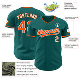 Custom Teal Orange-White Authentic Baseball Jersey