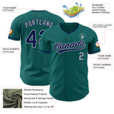 Custom Teal Navy-Gray Authentic Baseball Jersey