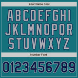 Custom Teal Navy-Gray Authentic Baseball Jersey