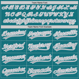 Custom Teal Gray-White Authentic Baseball Jersey