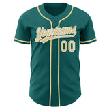Custom Teal Vegas Gold-White Authentic Baseball Jersey