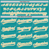 Custom Teal Vegas Gold-White Authentic Baseball Jersey