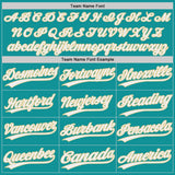 Custom Teal White-Vegas Gold Authentic Baseball Jersey