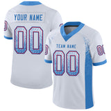 Custom White Powder Blue-Red Drift Fashion Football Jersey