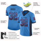 Custom Powder Blue Navy-Red Drift Fashion Football Jersey