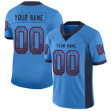 Custom Powder Blue Navy-Red Drift Fashion Football Jersey