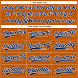 Custom Texas Orange Navy-White Authentic Baseball Jersey