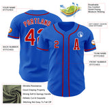 Custom Thunder Blue Red-White Authentic Baseball Jersey
