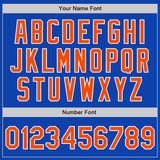 Custom Thunder Blue Orange-White Authentic Baseball Jersey