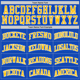 Custom Thunder Blue Gold-White Authentic Basketball Jersey