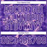 Custom Tie Dye Purple-White 3D Authentic Baseball Jersey