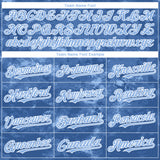 Custom Tie Dye Light Blue-White 3D Authentic Baseball Jersey