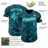 Custom Tie Dye Aqua-White 3D Authentic Baseball Jersey