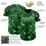 Custom Tie Dye Green-White 3D Authentic Baseball Jersey