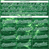 Custom Tie Dye Green-White 3D Authentic Baseball Jersey