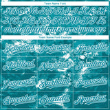 Custom Tie Dye Teal-White 3D Authentic Baseball Jersey