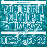 Custom Tie Dye Teal-White 3D Authentic Baseball Jersey