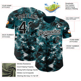 Custom Tie Dye Black-White 3D Authentic Baseball Jersey