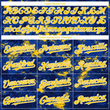 Custom Tie Dye Yellow-White 3D Authentic Baseball Jersey